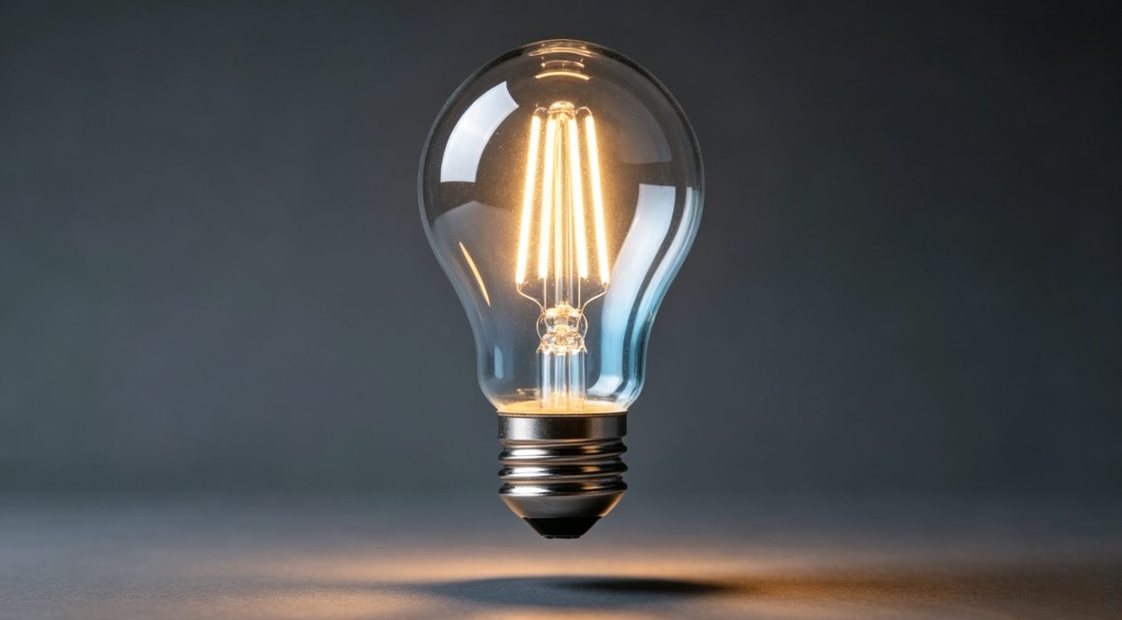 Glowing smart LED bulb illustrating WOWEI lighting innovation