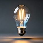 Glowing smart LED bulb illustrating WOWEI lighting innovation