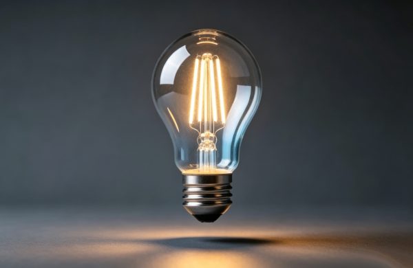 Glowing smart LED bulb illustrating WOWEI lighting innovation